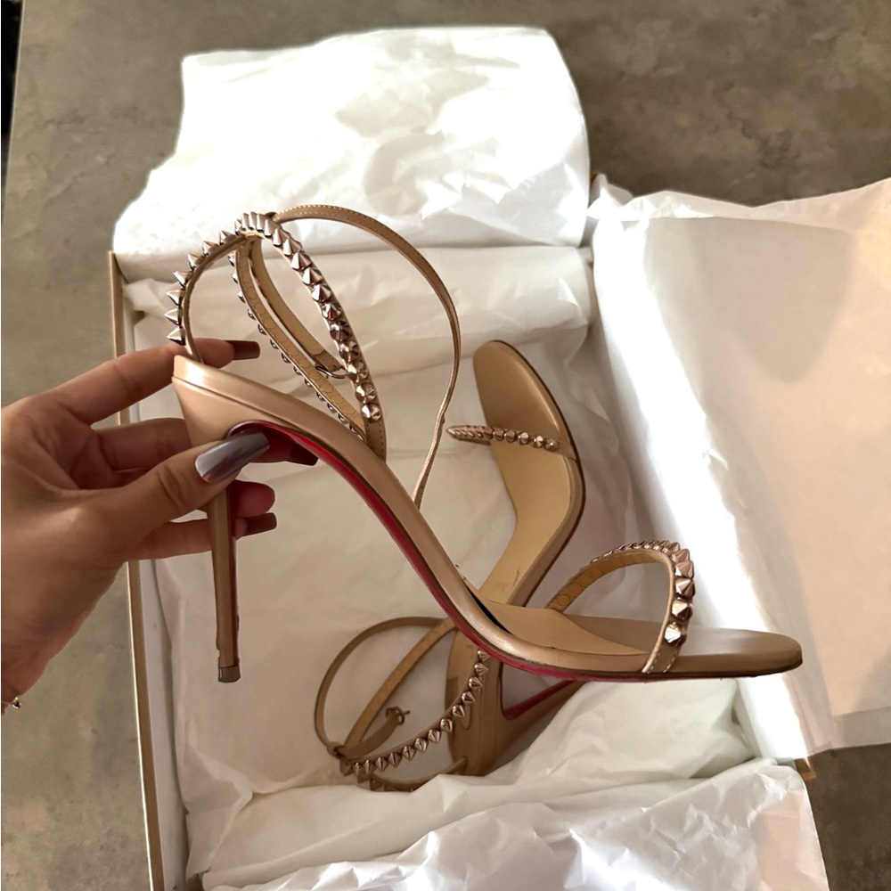 Christian Louboutin Studded Nude Heels